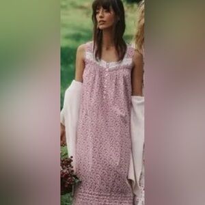 Eileen West Ballet Nightgown In Ditzy Floral Cotton Lace Ruffles Cotton L